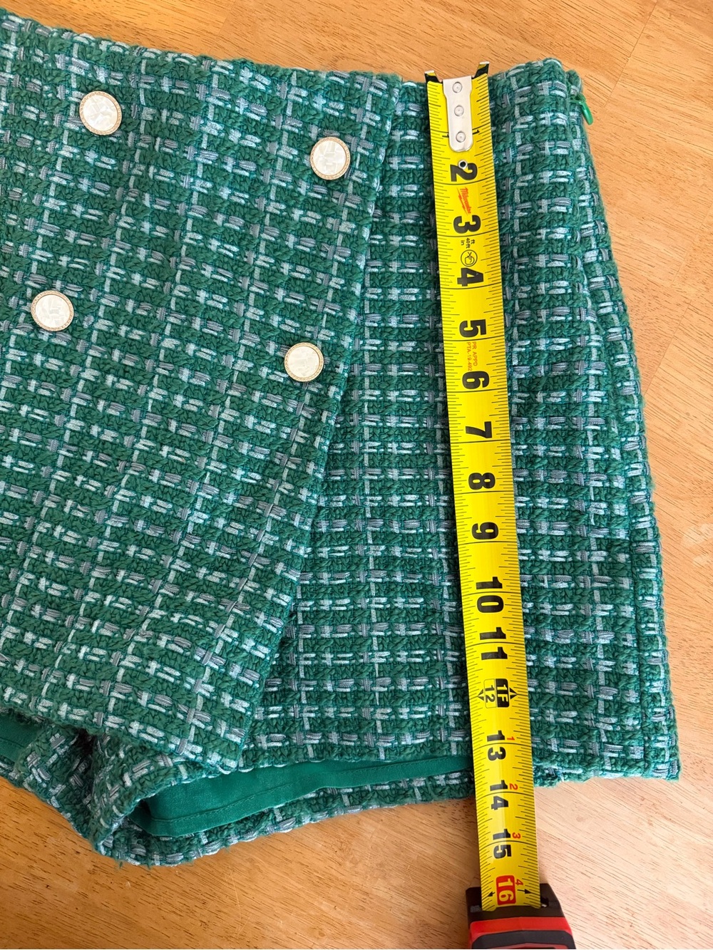 English Factory Green Tweed Skort Classic Old Money Small Preppy - Picture 6 of 9